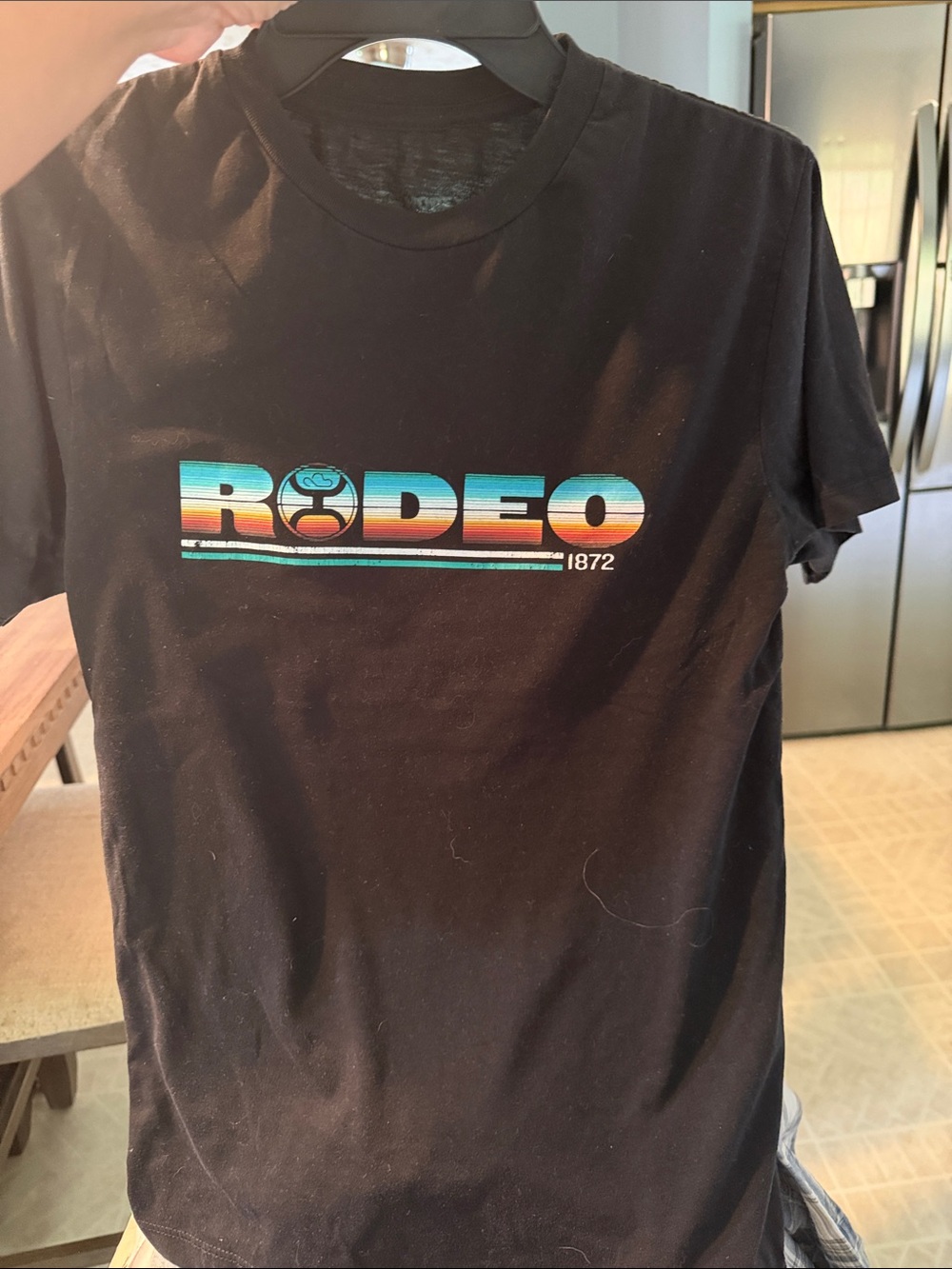 Hooey Black Tee with Turquoise and Sunset Rodeo Graphic